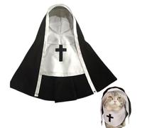 Role Play Dog Costumes - Nun Cat Costume For Small To Medium Pets | Breathable Funny Pet Clothes Dog Nun Outfit | Cosplay Photo Prop For Cats Dogs, Polyester, 12.6 Inch