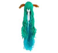 Role Play for Star Guardian Soraka Cosplay Wig 120cm Long Green Blue Hair with Ear Cosplay Anime Wig Coser