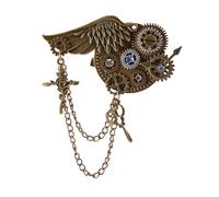 Role Play Party Wear Wings Gear Pin Halloween Costume Jewelry Chain Lapel Pin Hair Clip Steampunk Gear Steampunk Brooch for Women, フリーサイズ