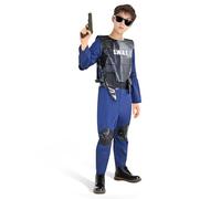 Role Play SWAT Force Play Set Police Accessories Boys Kids Police Costume 130 to 155cm With A Toy Gun, Handcuffs, Holster, Balaclava And Pads Cosplay Costumes Fancy Dress