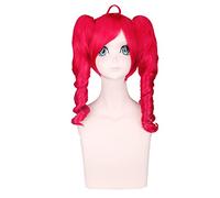 Role Play Wig For Anime Kasane Teto Vocaloid Long Wavy Red Cosplay Wig Double Ponytails