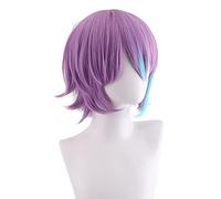 Role Play Wig For Kamishiro Rui Cosplay Wig With Purple Highlights Blue Hair Party Wigs