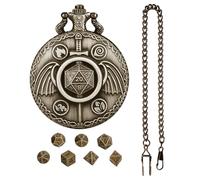 Role Playing Board Game Accessories, Pocket Watch Shell Case - Fun Vintage Dice Steampunk Board Game - Exquisite Playing Dice The Ultimate Dice Set For Parties, Picnics, Family Gatherings