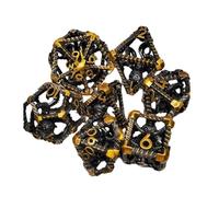 Role Playing Dice - Intricate Metal Geometry, Decorative Character Stats, Detailed Board Equipment | Randomized Numbered Stat Items, Lightweight Tabletop Adventure Supplies Dungeon Mastering Dorm Hote