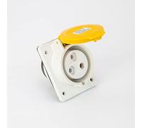 ROLEC 32A 110V Angled Panel Mount Socket IP44 SPLASHPROOF