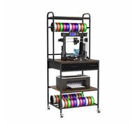 RoleDes Heavy Duty 3D Printer Stand with Filament Rack & Spool Holder System,Drawer Tool Storage with Adjustable Shelves, Large Printing Table & Workstation with Wheels