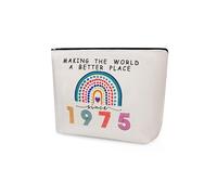 RolenBox 50th Birthday Gifts for Women Her 1975 Anniversary Small Cosmetic Travel Pouch Makeup Bag 50 Year Old Birthday Decorations Party Favors for Mom,Wife,Sister,Friend,Mothers Day