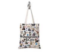 Roleplaying Game Cat Throwing Dice Dungeon Master Gift Cat Lover Gamer Game Master Gift for Women (Dungeons & Cats tote)