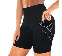 Rolewpy Women Neoprene Sauna Sweat Shorts Pocket Hot Thermo Capris Workout Slimming Pants Weight loss Leggings Body Shaper