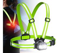 Rolgno Running Lights for Runners, 500LM Chest Running Light with Rear Light, 7+2 Modes & 45° Adjustable, 360° Reflective Gear & IPX4 Waterproof, Hands-Free Running Torch, Headlamp Replacement