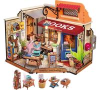 Rolife 1:16 DIY Miniature Wooden House Corner Bookstore Shop with LED Toy Gift