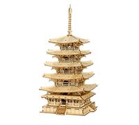 Rolife 3D Puzzle Five-Storied Pagoda - Wooden Puzzles for Adults DIY Model Kits, Construction Kits Wood Building Sets, Aesthetic Home Decor Gifts