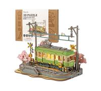 Rolife 3D Puzzle, Sakura Journey, Wooden Puzzles for Adults to Build | Intermediate Level, 2.5 Hours, Sakura Densya, Japanese Animation Scene, Model Kit, Home Decor, Gift for Anime Lovers