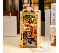 Rolife 3D Wooden Book Nook Kit DIY Miniature House Book Nook Model LED Bookshelf