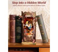 Rolife 3D Wooden Puzzle Fall into Wonder DIY Book Nook Kit with LED for Kids Toy