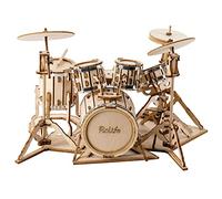 Rolife 3D Wooden Puzzles Drum kit Craft Model Kits for Adults to Build Musical Instruments Birthday Gift for Family and Friends 246 Pieces, Drum kit