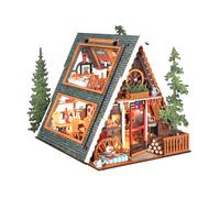 Rolife A-Frame Cabin DIY Dollhouse Model Kits LED Miniature House Model DG181