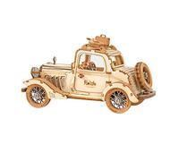 Rolife Adults DIY Retro Model Car Wooden Construction Kits, Vintage Car 3D Puzzle