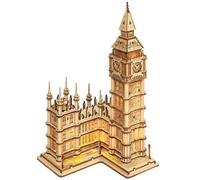 Rolife Big Ben 3D Wooden Puzzle Kit String Lights LED Home Decor Creative Gift