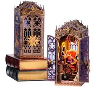 Rolife Book Nook Kit for Adults DIY Miniature Kit with Lights Magic Fantasy Corner Booknook Model Kits for Adults to Build 3D Wooden Puzzle for Desk Library Bookshelf Decoration