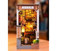 Rolife Book Nook Kit for Adults DIY Miniature Kit with Lights Sakura Wine Alley Booknook Model Kits for Adults to Build 3D Wooden Puzzle for Desk Library Bookshelf Decoration