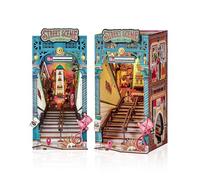 Rolife Book Nook Kit for Adults DIY Miniature Kit with Lights Street Scene Booknook Model Kits for Adults to Build 3D Wooden Puzzle for Desk Library Bookshelf Decoration