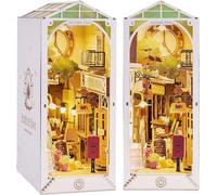 Rolife Book Nook Kits Booknook for Adults 3D Wooden Puzzle Model Kits for Bookshelf Bookends Decor with Furniture and Accessories (Sunshine Town)