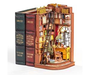 Rolife Book Nook Kits for Adults，Silent Corner Study for Beginners | Dollhouse for Bookshelf Decor, 3D Puzzles Christmas Birthday Gift for Teens and Lovers