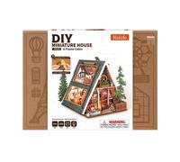 Rolife Build Your Own DIY Miniature A-Frame Cabin for Ages 14 and Up