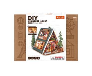 Rolife Build Your Own DIY Miniature A-Frame Cabin for Ages 14 and Up