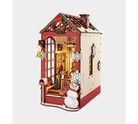 Rolife Christmas Indoor Scene 3D Wooden Diy Miniature House Book Nook