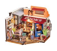 Rolife Corner Bookstore DIY Miniature Dollhouse Kit