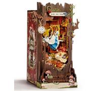 Rolife DIY Book Nook Kits Fall into Wonder, Fairy Tale Bookend Wooden 3D Puzzles for Bookshelf Decor, DIY Miniature House Building Set for Adults, DIY Craft/Surprised Gifts for Teenagers