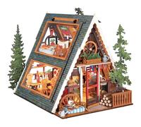 Rolife DIY Miniature House Kit A-Frame Cabin, Natural Healing Dollhouse