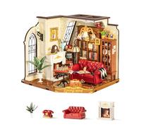 Rolife DIY Miniature House Kit Catherine's Vintage Living Room, 284-Piece Model Kit Dolls House for Teens Adults No Glue Needed, 3D Puzzle Mini House Building Kit 6-Hour Assembly Book Nook Craft Kit