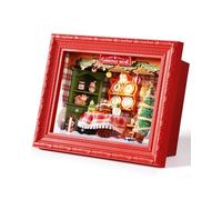 Rolife DIY Miniature House Kit Christmas Model Kit for Adults to Build 3D Wooden Puzzle Miniature Dollhouse Wall Mountable Home Decoration (Christmas Eve Party)