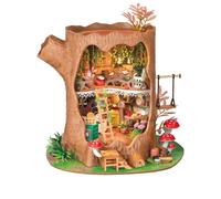 Rolife DIY Miniature House Kit Fairytale Tree House 1:18 Dollhouse Diorama Fantasy Forest Theme Tiny House Building Kit Home Decor Gift for Adults Craft Lovers