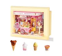 Rolife DIY Miniature House Kit Model Kit for Adults to Build Wall Mountable Miniature Dollhouse with LED Lights 3D Puzzle Home Decoration Creative Gift for Adults (Sweet Scoopery)