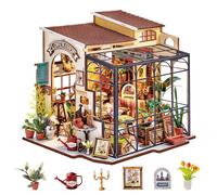 Rolife DIY Miniature House Kits Emily's Flower Shop Wooden Dollhouse Model Kits for Adults to Build Book Nook Kit Home Decoration Birthday Gift