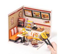 Rolife DIY Miniature House Kits Super World Series Dollhouse Model Kits with Accessories Hobbies of Women Christmas Birthday Gift for Kids and Adults (Yum Yum Burgers)
