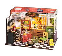 Robotime Rolife Garage Workshop DIY Dollhouse Kit 24x14.9x17.1cm 1PC,Home decoration, bookshelf decoration,Craft Gifts for Adults and Teens,Educational toys