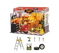 Rolife Miniature House Kit - Mini House Building Kit Garage Workshop for Adults - DIY Doll House Home Desk Decoration Gift Idea DG165