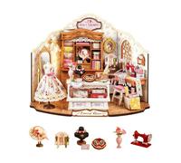 Rolife Model Kit Elsa's Tailoring Wooden DIY Miniature House Kit Vintage Rustic Style Tailor Shop Dollhouse Home Decoration Birthday Gift for Her