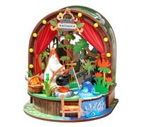 Rolife Moomintroll's Forest Camp, DIY Miniature House Kit, Moomin Valley | Beginner Friendly, 1.5 Hours, Wooden Dollhouse,Relaxing Craft Kit, Stress Relief, Glue Free, DIY Gift for Christmas Birthday