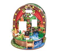 Rolife Moomintroll's Forest Camp DIY Miniature House Kit, Moomin Valley Wooden Dollhouse, Beginner Friendly DIY Gift for Christmas Birthday, Stress Relief Craft Kit for Adults Teens, 1.5 Hours