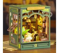 Rolife Quiet Corner Study Book Nook Kit for Adults, 5H Immersive DIY Miniature Reading Nook with LED Light & Dust Cover, Stackable Bookshelf Decor, Relaxing Craft Gift for Book Lovers & Readers