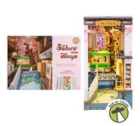 Robotime Rolife Sakura Densya 3D Wooden DIY Miniature House Book Nook - TGB01
