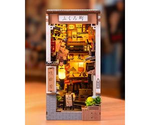 Rolife Sakura Wine Alley Japan Book Nook Kit for Adults to Build with Light