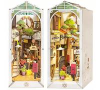Rolife Sunshine Town Book Nook Kit for Adult to Build with Light Glue-Free