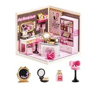 Rolife Super Creator DIY Miniature House Kit Model Kits for Adults to Build Home Desk Bookshelf Decoration Craft Kits for Adults Gift Idea (Pink Beauty Secret)